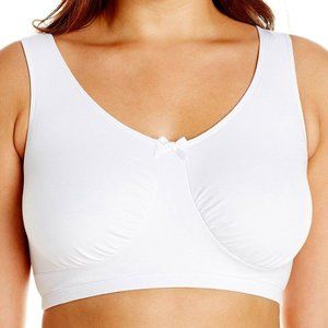 Size 38 NWT, Elita Mini Cotton Cami Bra, White, EL 6459